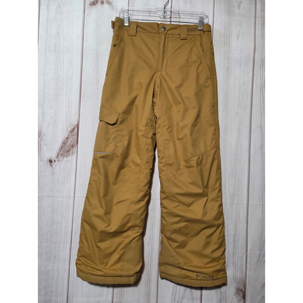 Columbia Bugaboo Omni-Heat Snow Pants Mens L Tan Insulated Ski‎ Snowboard Cargo